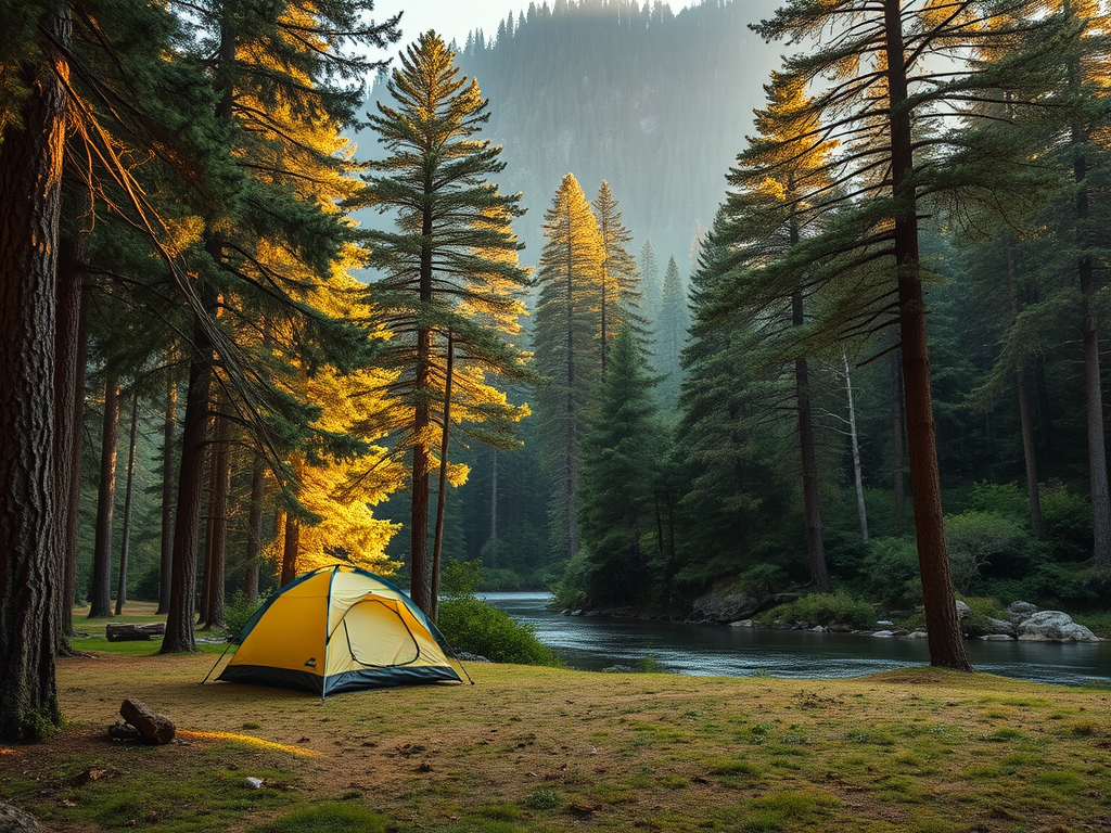 Forest retreat camping.