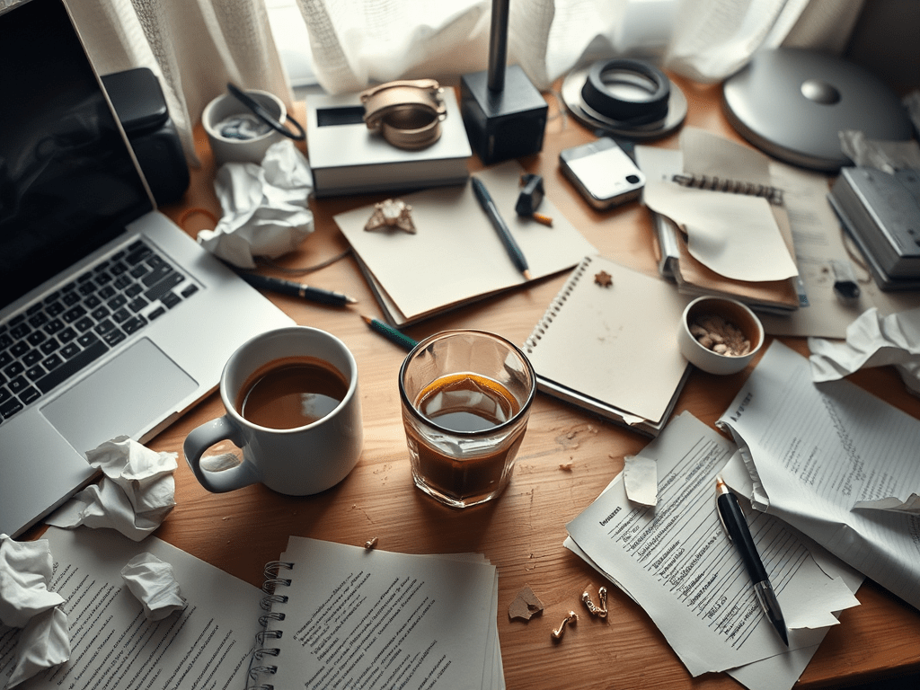 Black coffee, anxiety, and brain clutter.