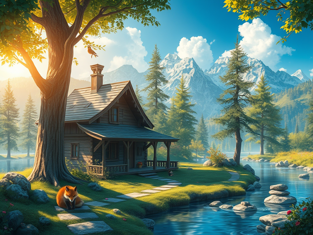 Peaceful living in a village within nature.